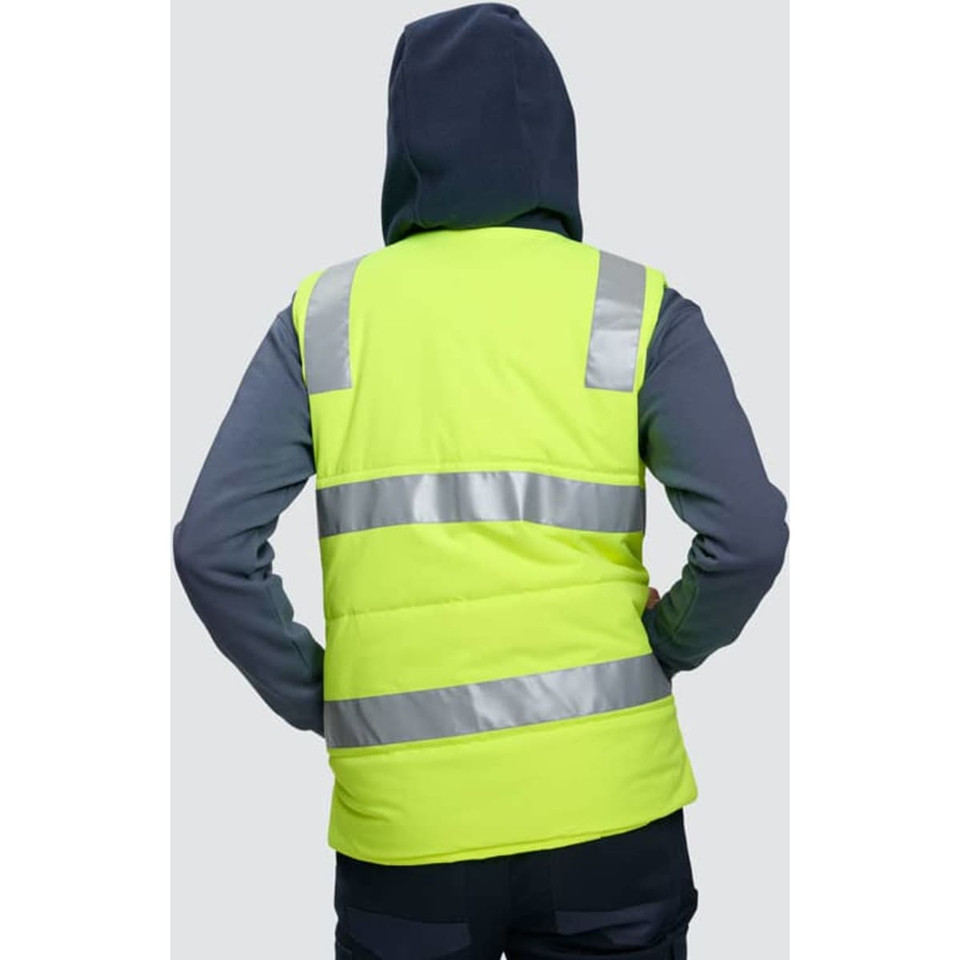 Unisex Hi Vis Hooded Puffer Vest