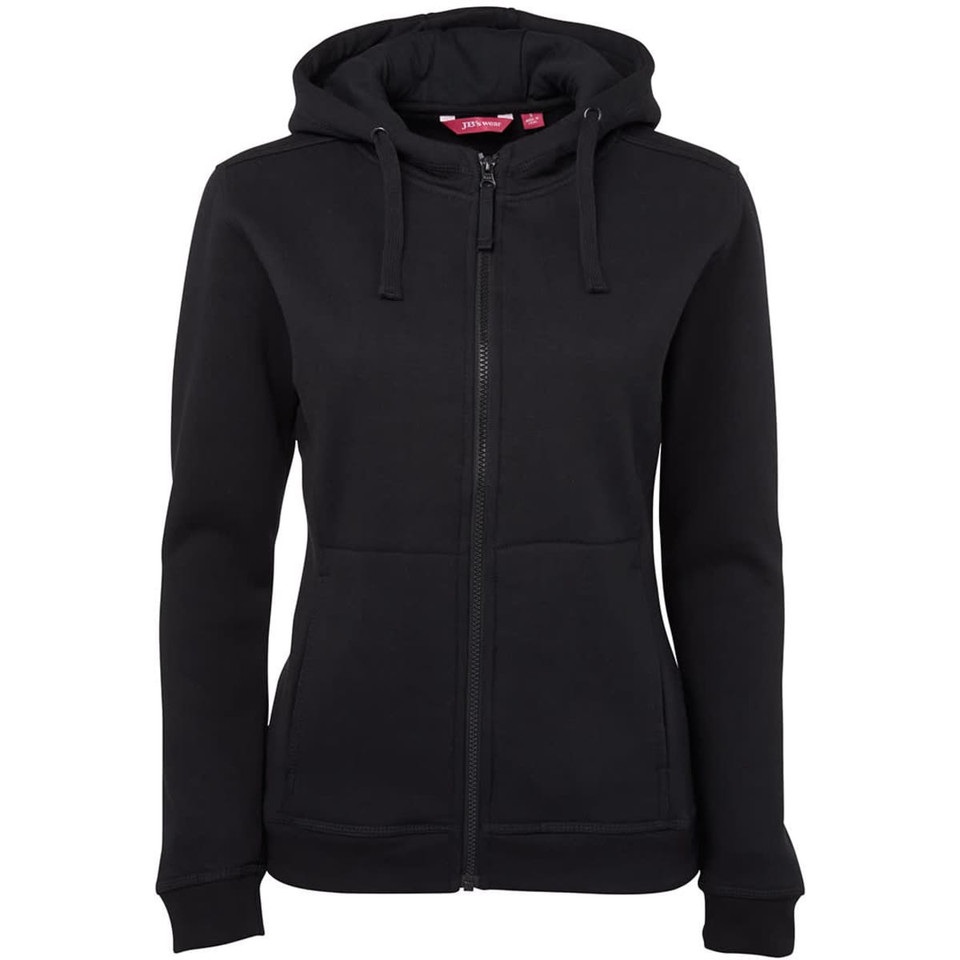 JB's Ladies Full Zip Fleecy Hoodie Black