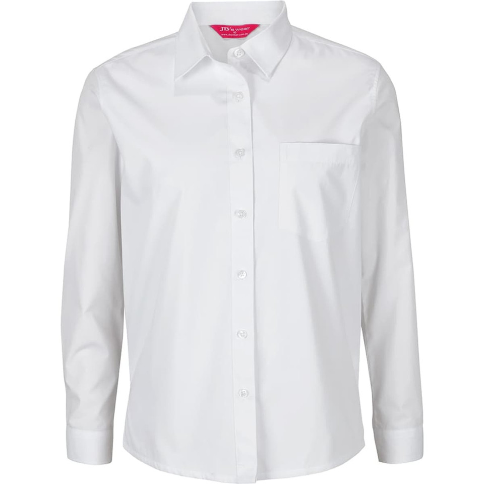 JB's Ladies L/S Double Layered Shirt White