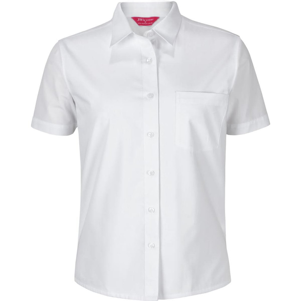 JB's Ladies S/S Double Layered Shirt White