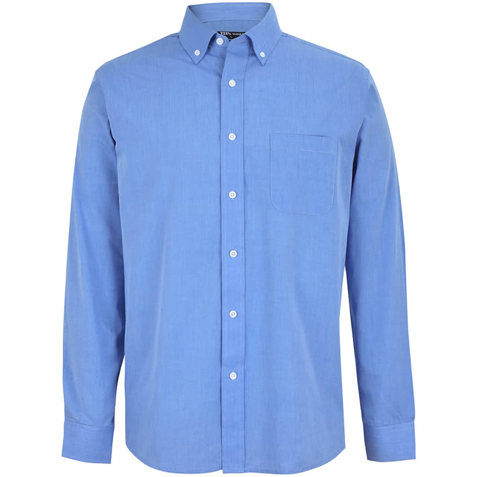 JB's L/S Fine Chambray Shirt Lt Blue