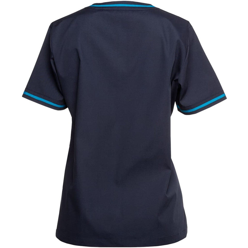 JB's Contrast Ladies Scrubs Top Navy/Aqua