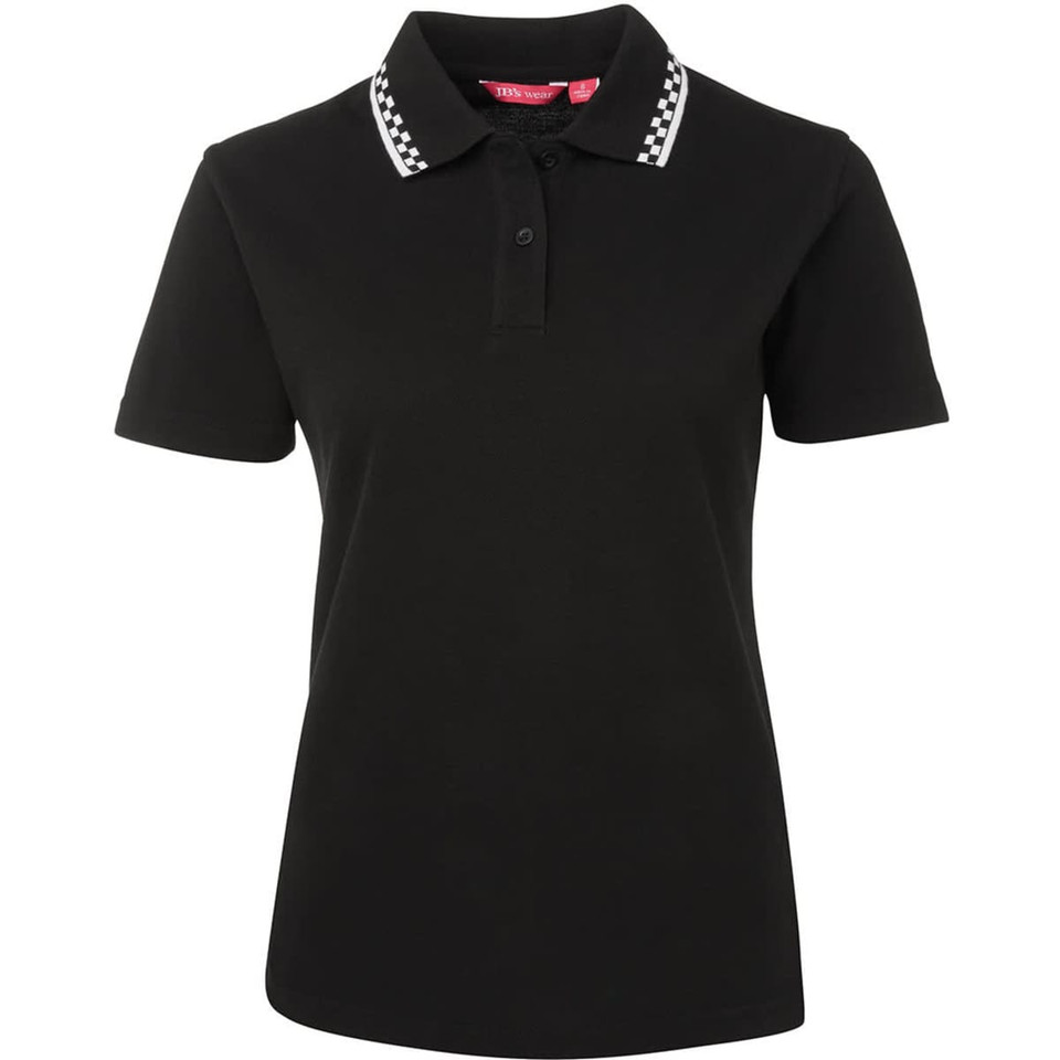 JB's Ladies Chef Polo Black/White