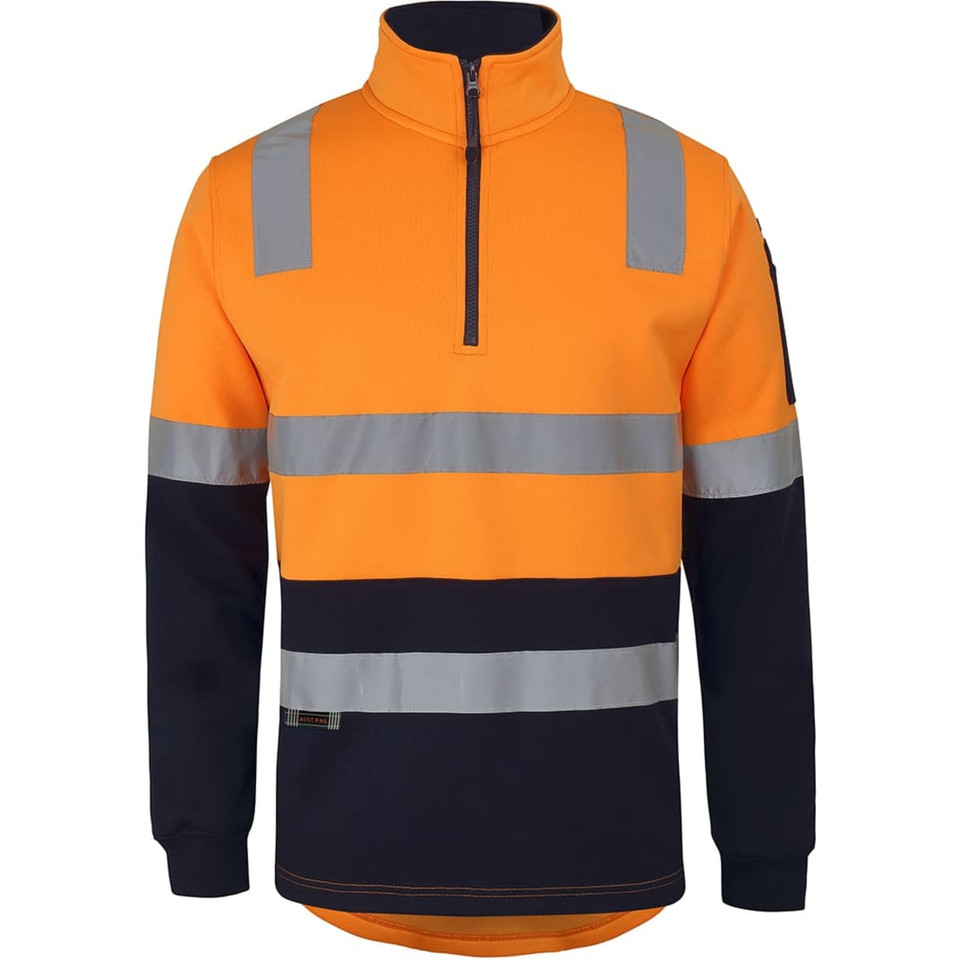 JB's 1/2 Zip Aust. Rail (D+N) Fleece Sweater Orange/Navy