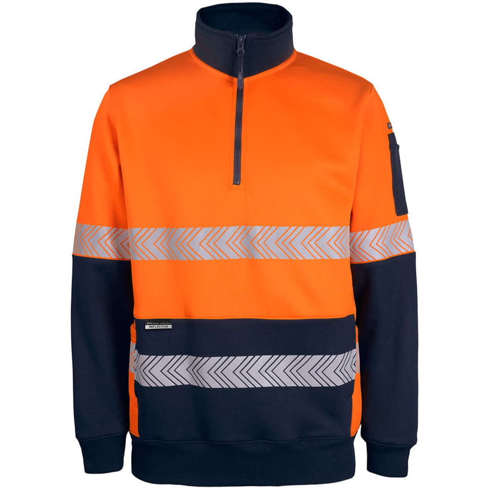 JB's Hv 330 G 1/2 Zip Segmented Tape Fleece Orange/Navy