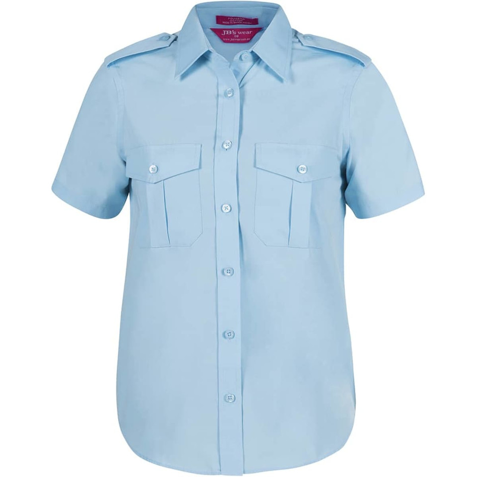 JB's Ladies S/S Epaulette Shirt White