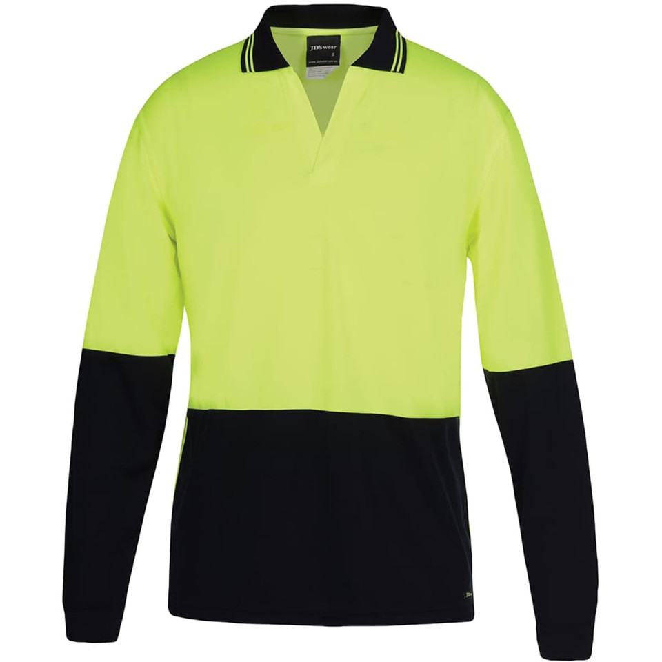JB's Hv 4602.1 L/S Non Button Polo Lime/Navy