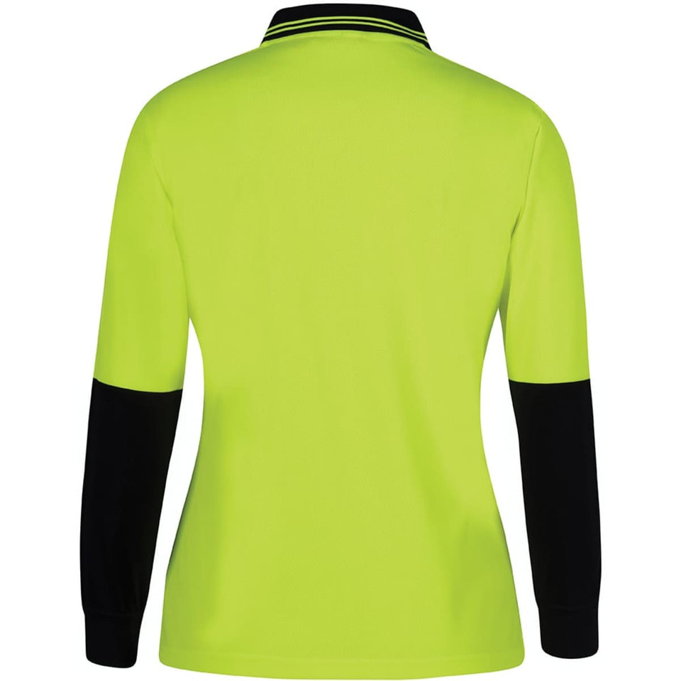 JB's Ladies Hv L/S Comfort Polo Lime/Navy