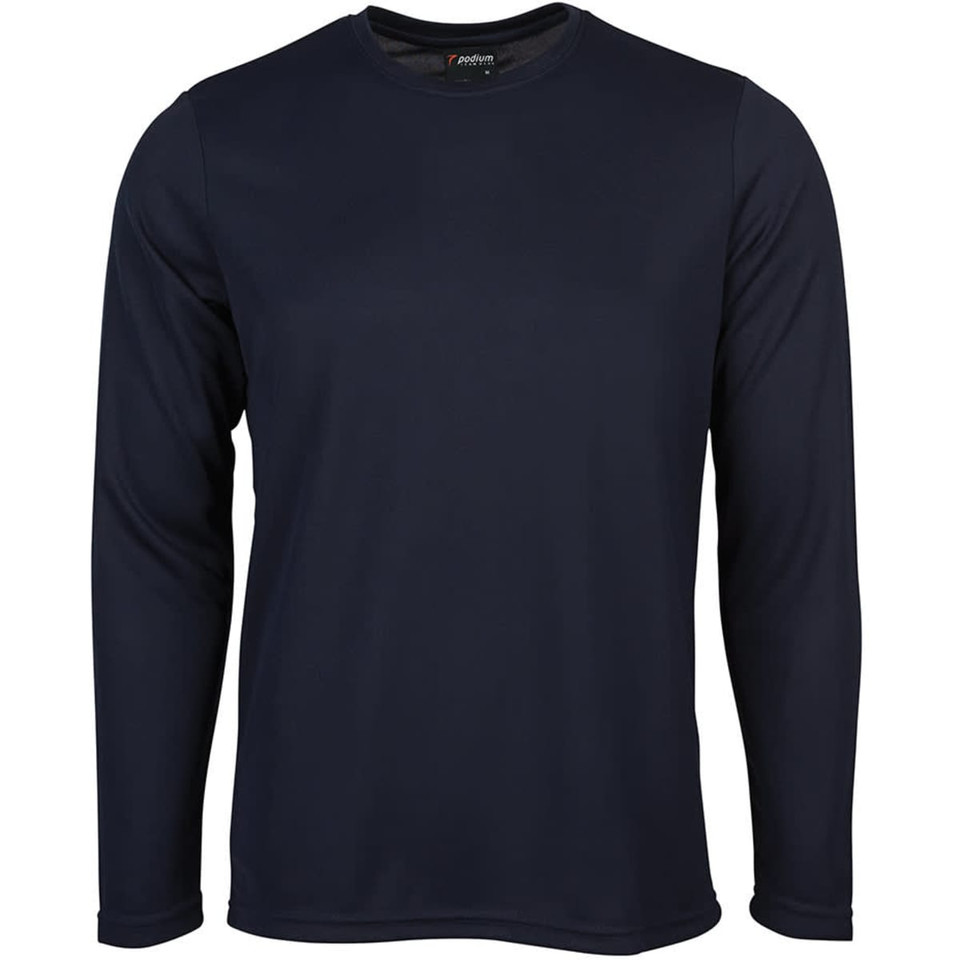 Podium L/S Poly Tee Navy