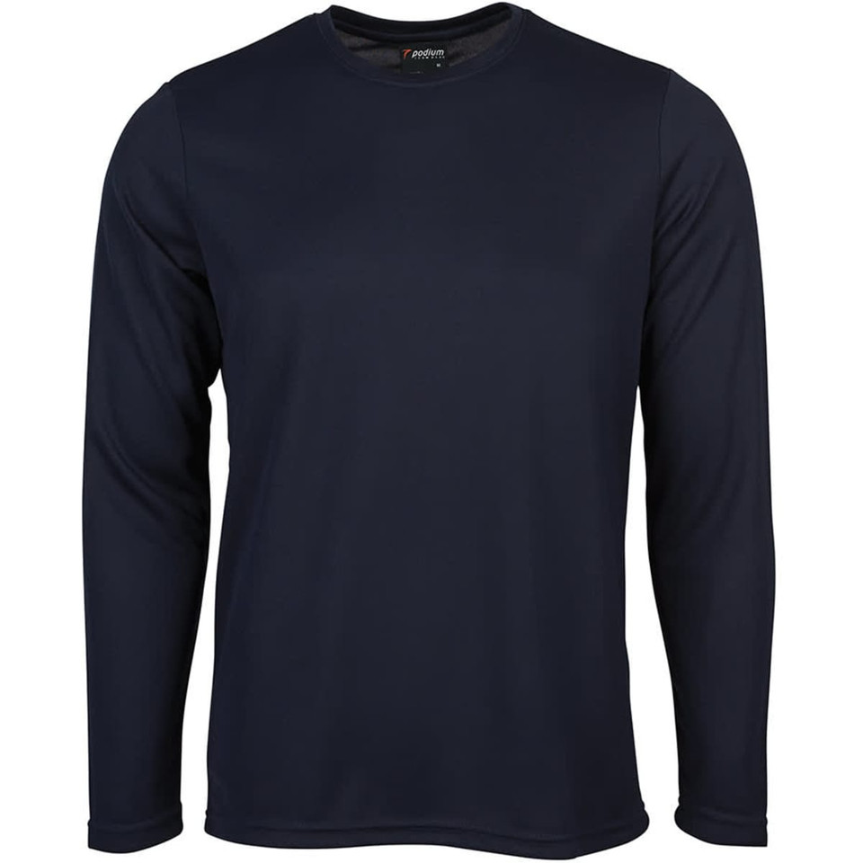Podium L/S Poly Tee Navy
