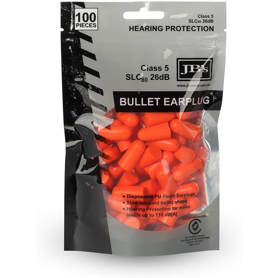 JB's Bullet Shaped Earplug (100 Pieces)