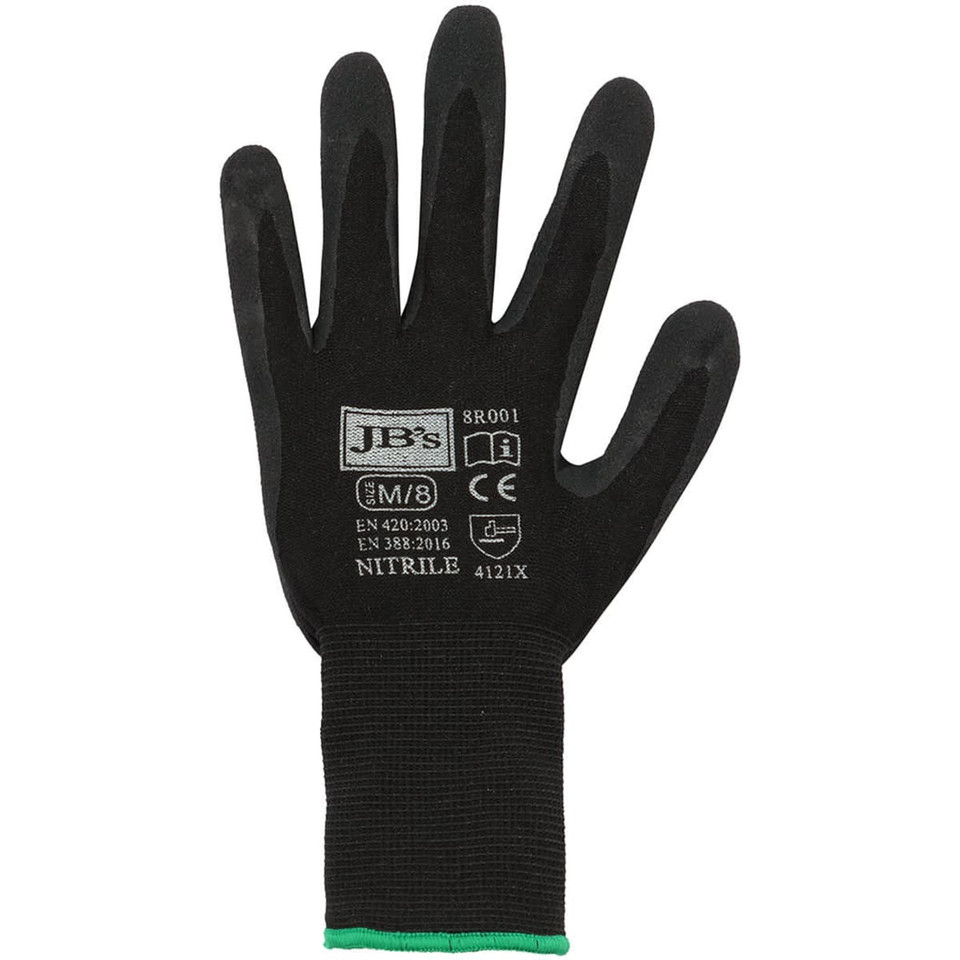 JB's Black Nitrile Breathable Glove (12 Pk)