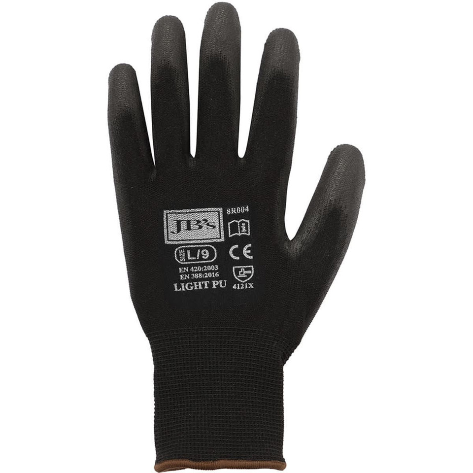 JB's Black Light Pu Breathable Glove (12 Pk)