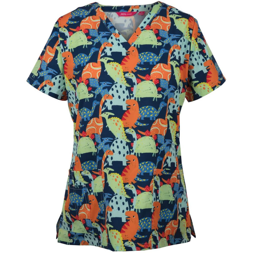 JB's Ladies Scrub Top Printed