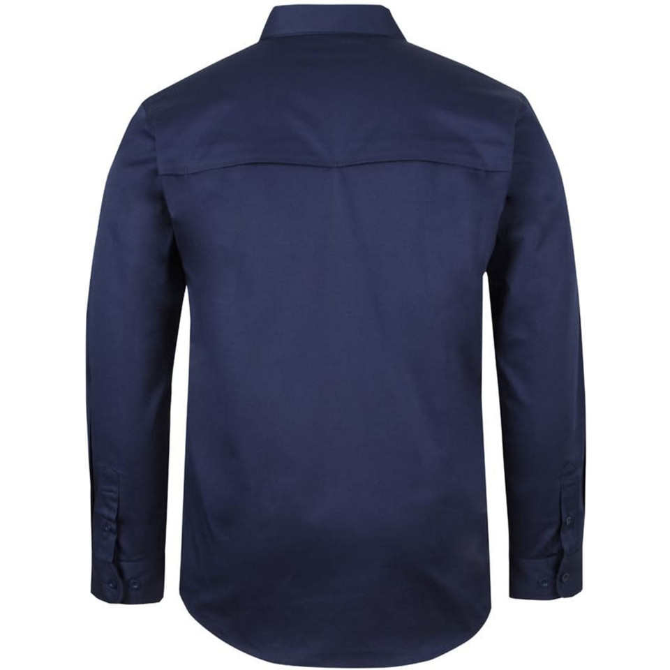 JB's L/S 150 G Stretch Close Front Work Shirt Navy