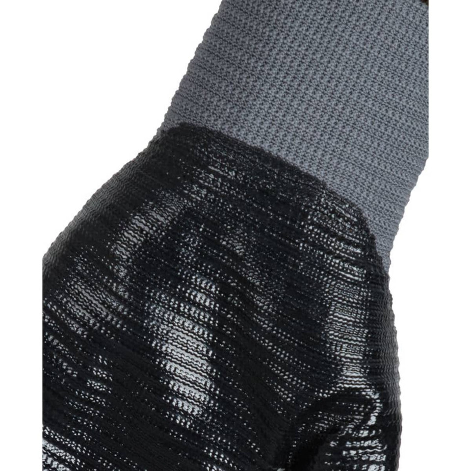 JB's Nitrile Gripper Glove (12 Pk) Grey/Black