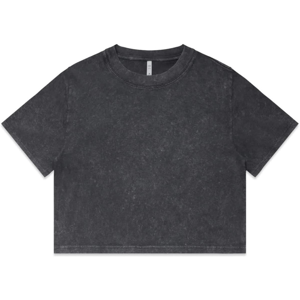 Wo's Stone Wash Heavy Crop Tee