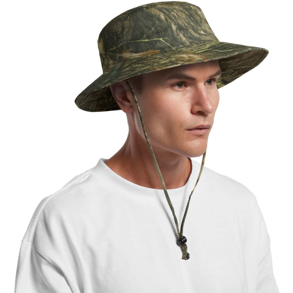 Wide Brim Camo Bucket Hat
