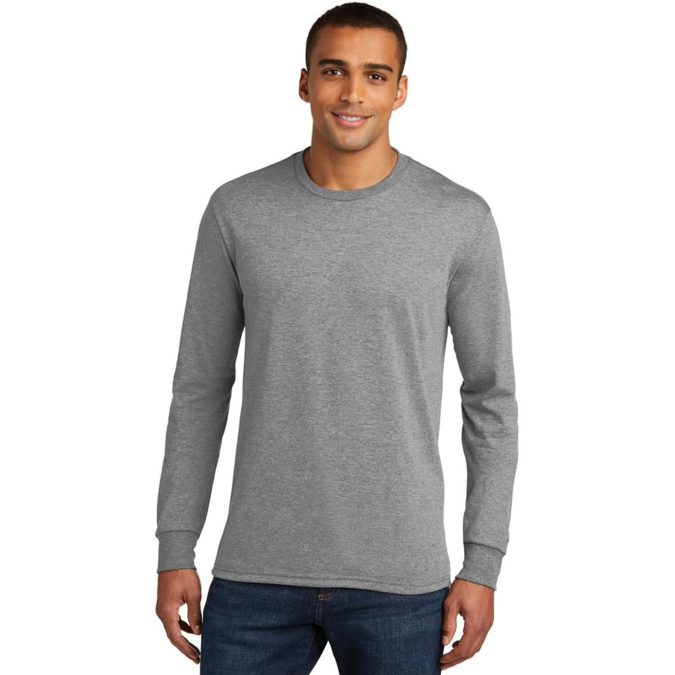 District Made Mens Perfect Tri Long Sleeve Crew Tee