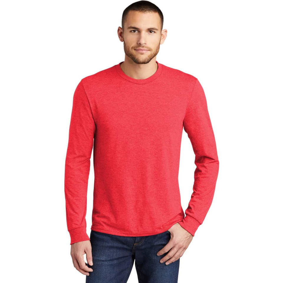District Made Mens Perfect Tri Long Sleeve Crew Tee