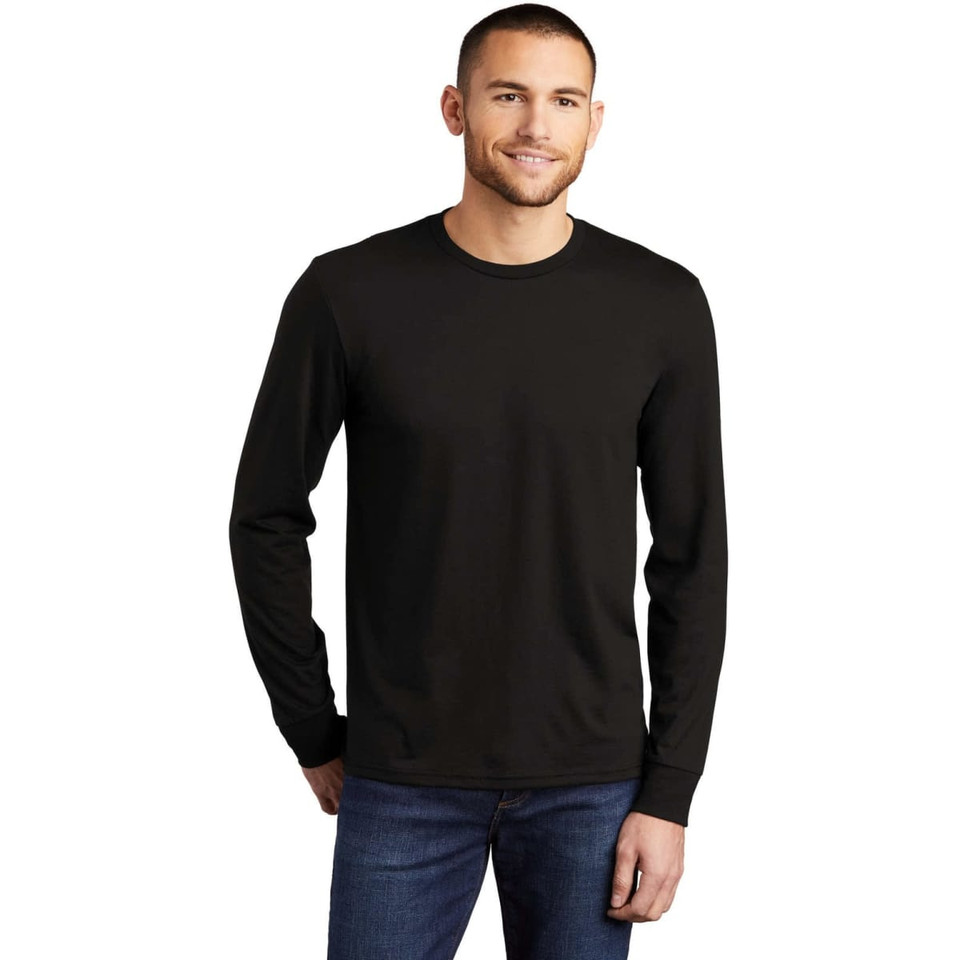 District Made Mens Perfect Tri Long Sleeve Crew Tee