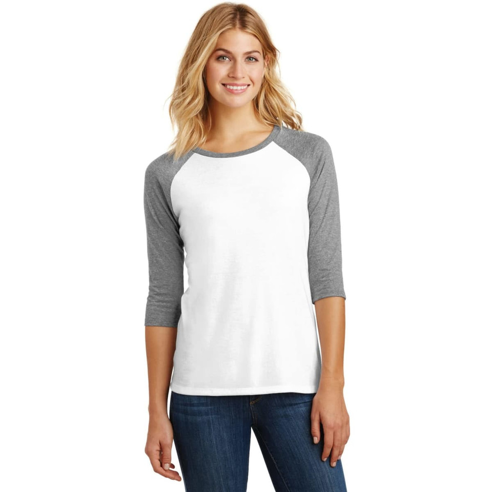 District Made Ladies Perfect Tri 3/4-Sleeve Raglan