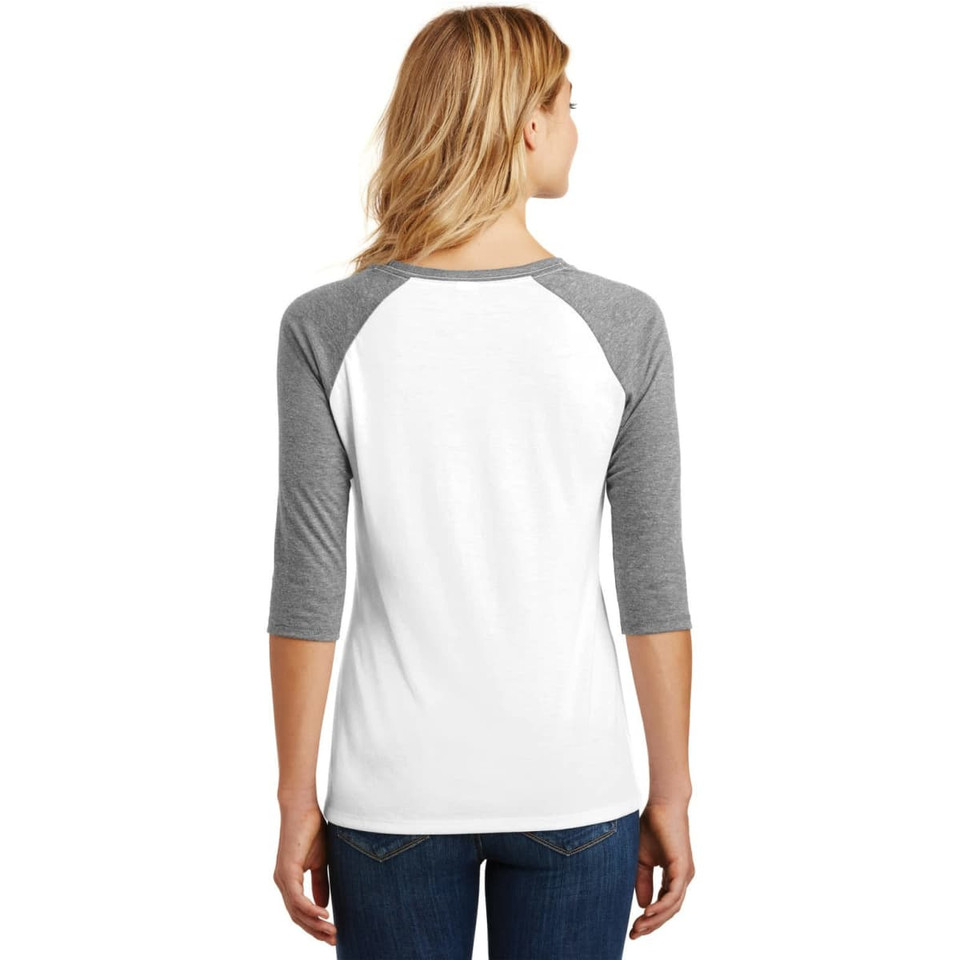 District Made Ladies Perfect Tri 3/4-Sleeve Raglan