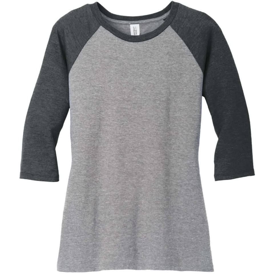 District Made Ladies Perfect Tri 3/4-Sleeve Raglan