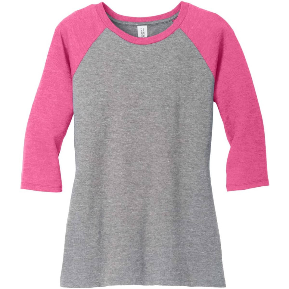 District Made Ladies Perfect Tri 3/4-Sleeve Raglan