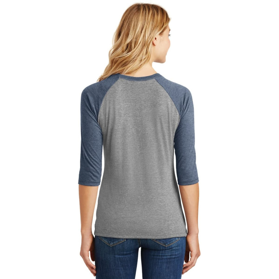 District Made Ladies Perfect Tri 3/4-Sleeve Raglan