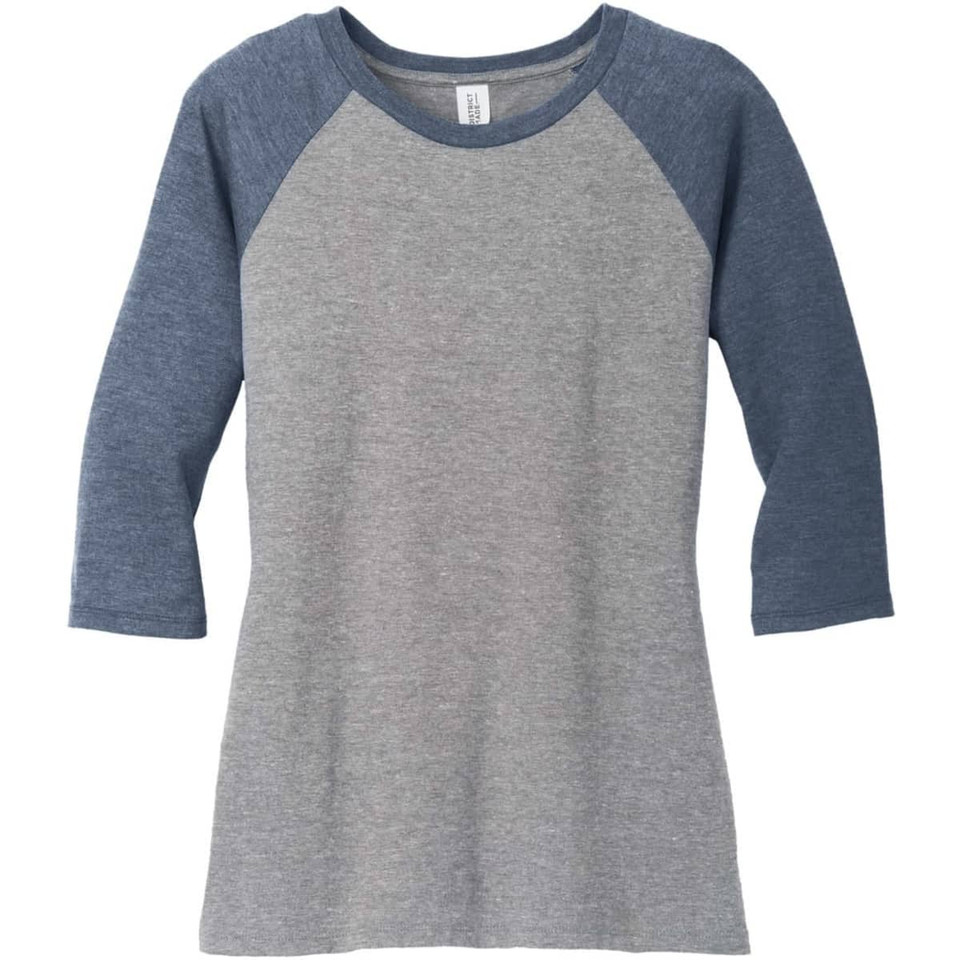 District Made Ladies Perfect Tri 3/4-Sleeve Raglan