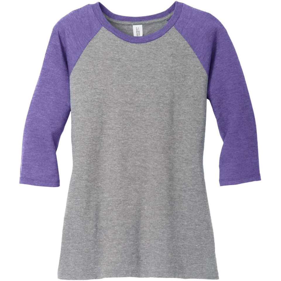 District Made Ladies Perfect Tri 3/4-Sleeve Raglan