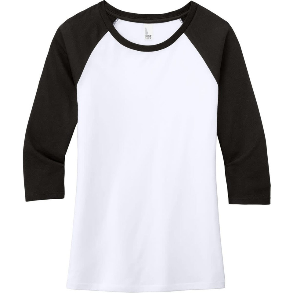 District Made Ladies Perfect Tri 3/4-Sleeve Raglan