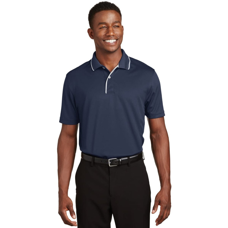 Sport-Tek Dri-Mesh Polo with Tipped Collar and Piping