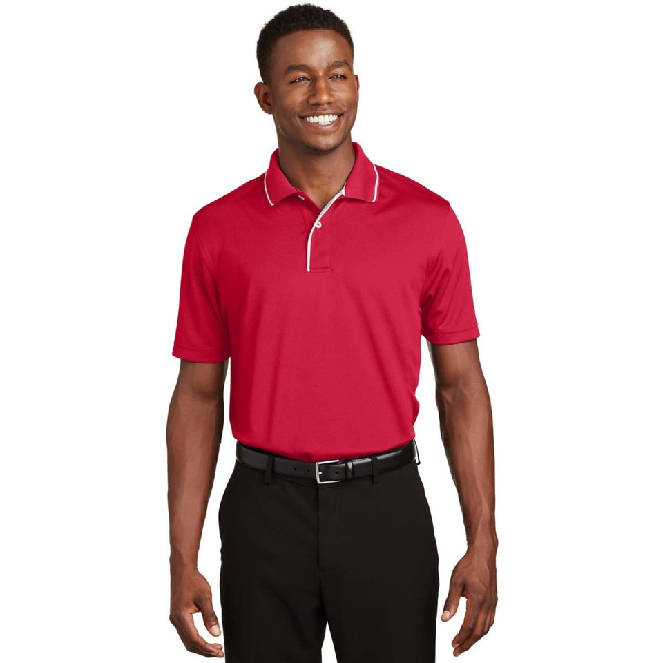 Sport-Tek Dri-Mesh Polo with Tipped Collar and Piping