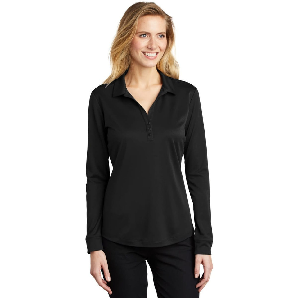 Port Authority Ladies Silk Touch Performance Long Sleeve Polo