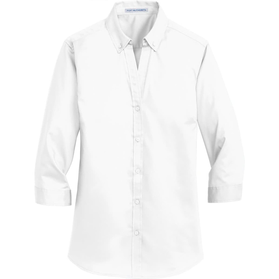 Port Authority Ladies 3/4-Sleeve SuperPro Twill Shirt