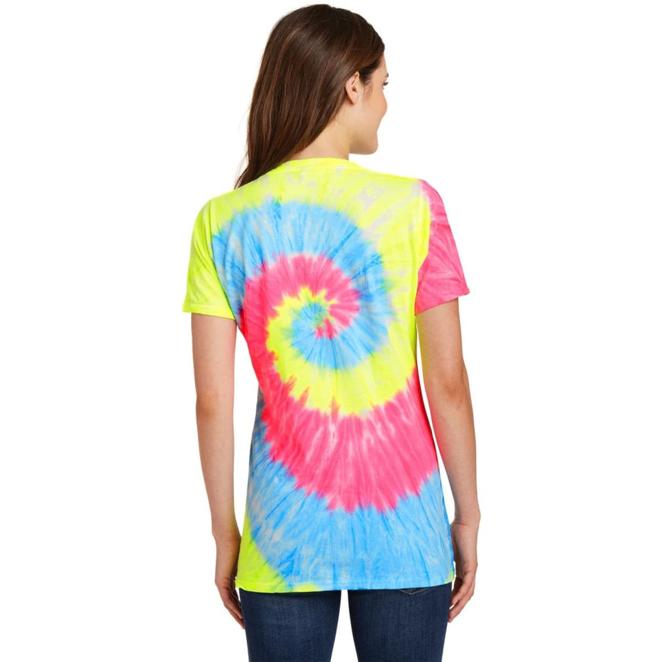 Port & Company Ladies Tie-Dye V-Neck Tee