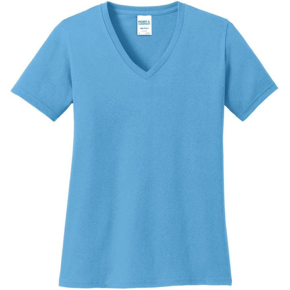 Port & Company Ladies Core Cotton V-Neck Tee