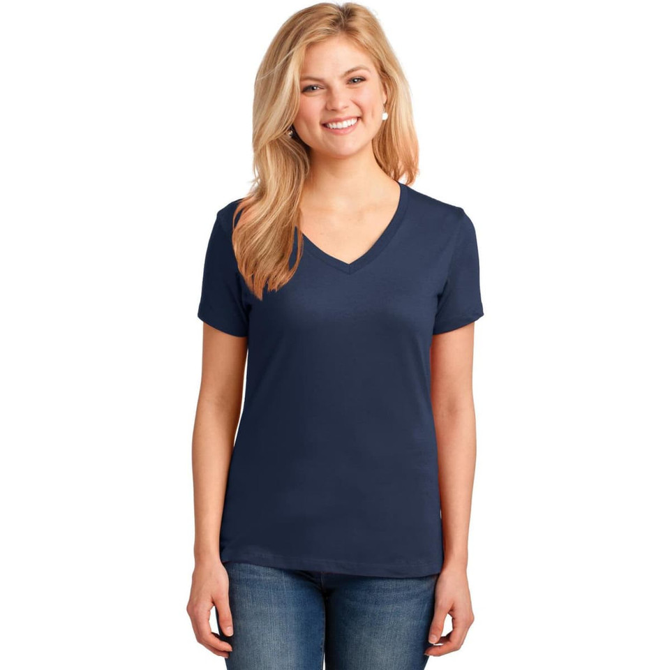 Port & Company Ladies Core Cotton V-Neck Tee