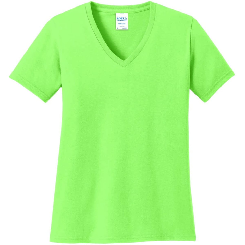 Port & Company Ladies Core Cotton V-Neck Tee