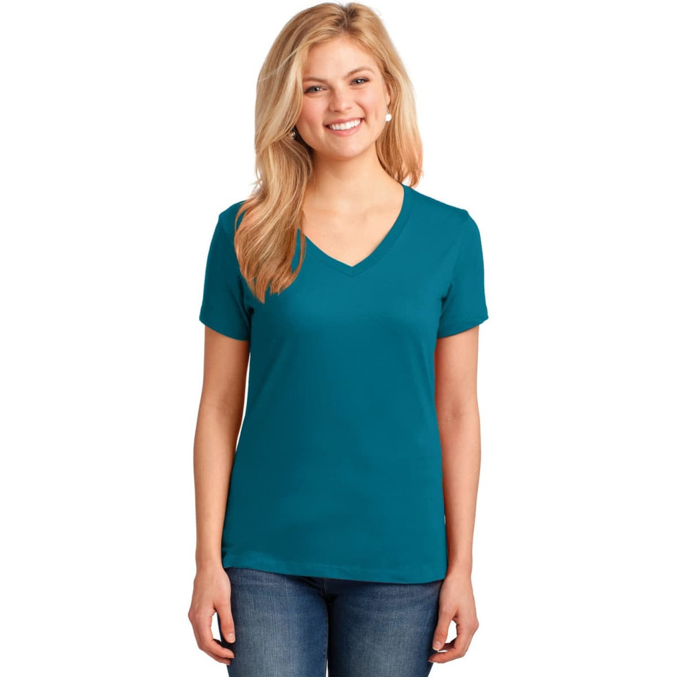 Port & Company Ladies Core Cotton V-Neck Tee