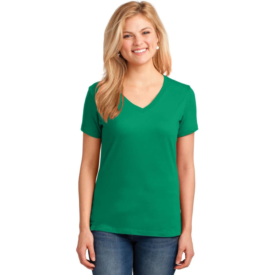 Port & Company Ladies Core Cotton V-Neck Tee