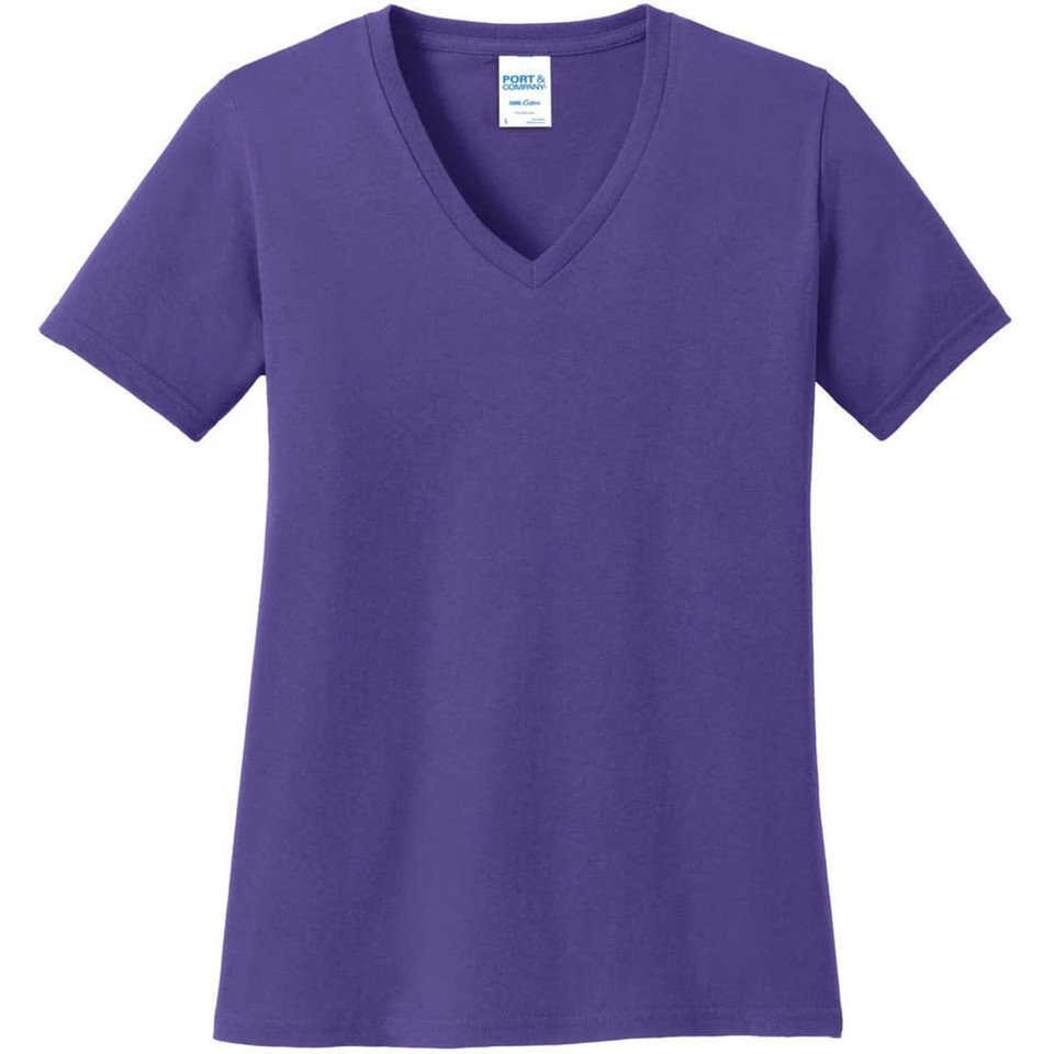 Port & Company Ladies Core Cotton V-Neck Tee
