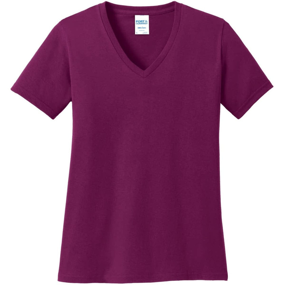 Port & Company Ladies Core Cotton V-Neck Tee