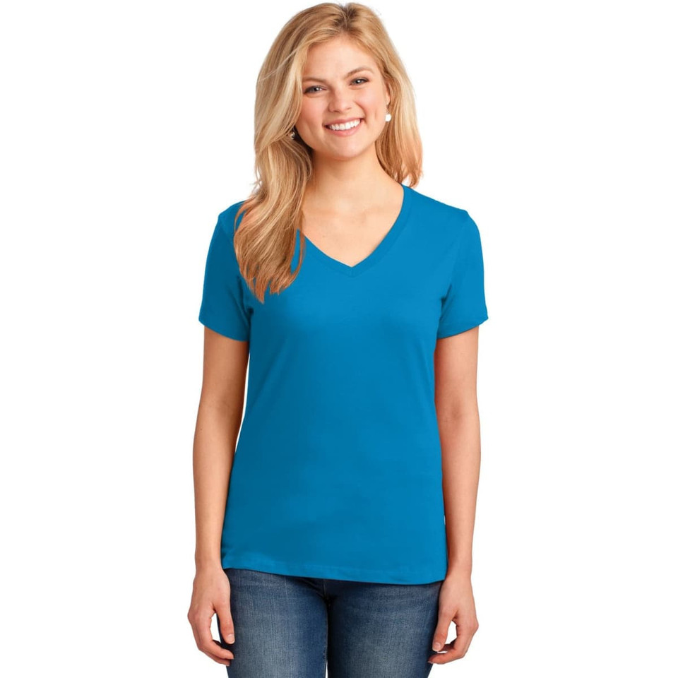 Port & Company Ladies Core Cotton V-Neck Tee