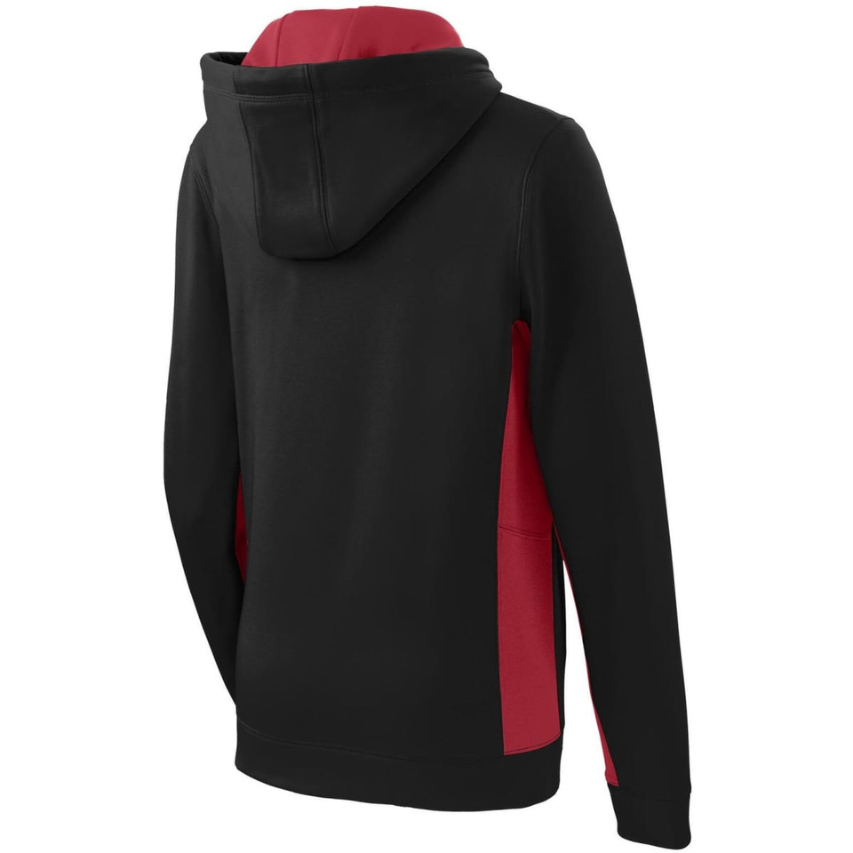 Sport-Tek Ladies Sport-Wick Fleece Colorblock Hooded Pullover