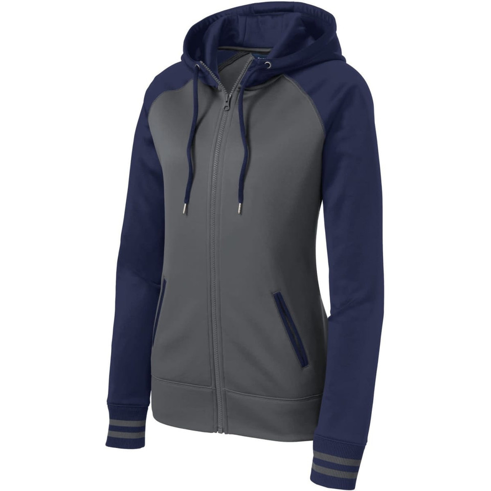 Sport-Tek Ladies Sport-Wick Varsity Fleece Full-Zip Hooded Jacket