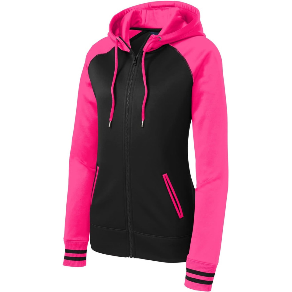 Sport-Tek Ladies Sport-Wick Varsity Fleece Full-Zip Hooded Jacket