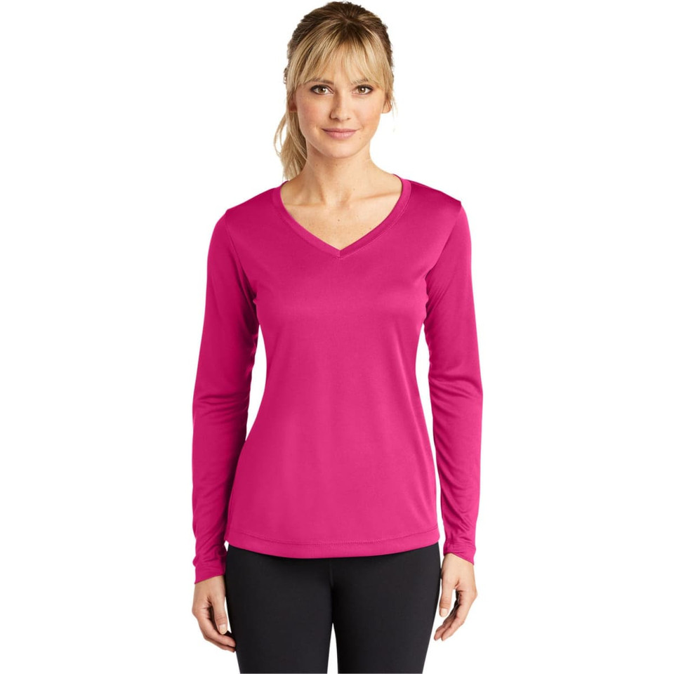 Sport-Tek Ladies Long Sleeve PosiCharge Competitor V-Neck Tee